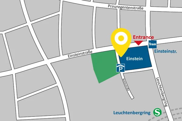 Anfahrtsskizze AllDent München Ost Einsteinstraße