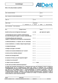 Anmeldebogen AllDent 