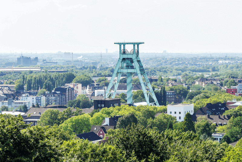 Luftbild Bochum mit Blick auf Bergbaumuseum